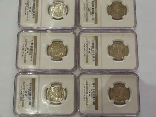 1994 PRESIDENTIAL INAUGURATION- 6 COINS(MS65,64,63,62,AU58,55,)BUILDING IN FRONT !!! BID PER SET!!!