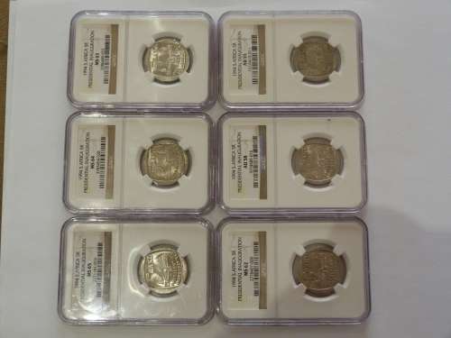 1994 PRESIDENTIAL INAUGURATION- 6 COINS(MS65,64,63,62,AU58,55,)BUILDING IN FRONT !!! BID PER SET!!!