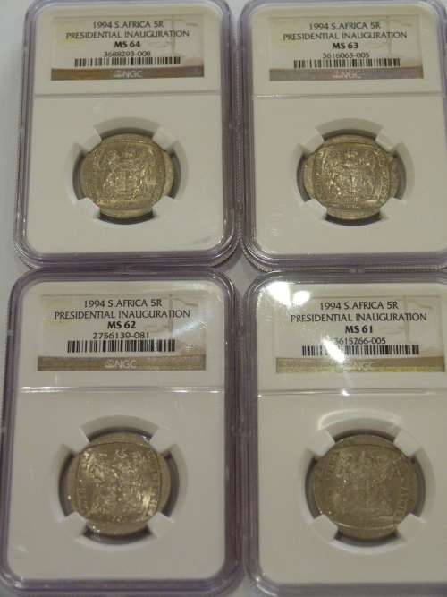 1994 PRESIDENTIAL INAUGURATION- 4 COINS(MS64,63,62,61) !!! BID PER SET!!!