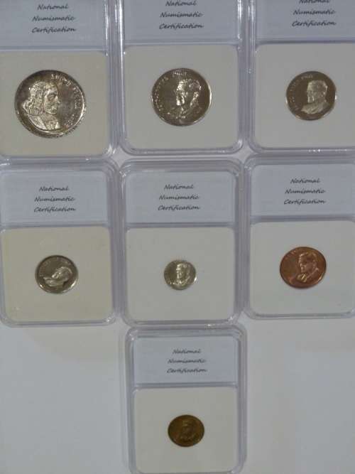 1968 SOUTH AFRICAN PR 70 DCAM COIN SET INCLUDES R1, 50C,20C,10C,5C,2C,1C BID PER SET