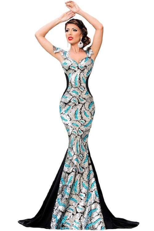 *DIVA RANGE* *LOCAL STOCK!* SALE! Silver Sequin Embellished Elegant Mermaid Evening Gown - L