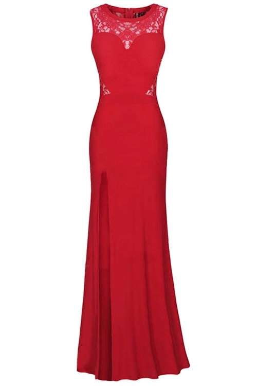 *DIVA RANGE* Red Sweetheart Lace Party Maxi Evening Dress