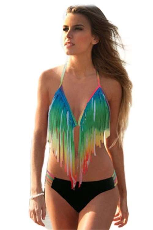 *DIVA RANGE* Rainbow Long Fringe Bikini
