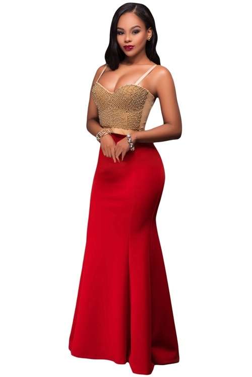 *DIVA RANGE* Red Mermaid Luxe Maxi Skirt
