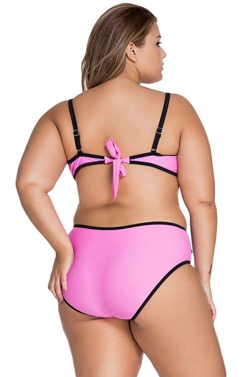 *DIVA RANGE* Pink Purple Vibrant Colorblock Plus Size Swimsuit