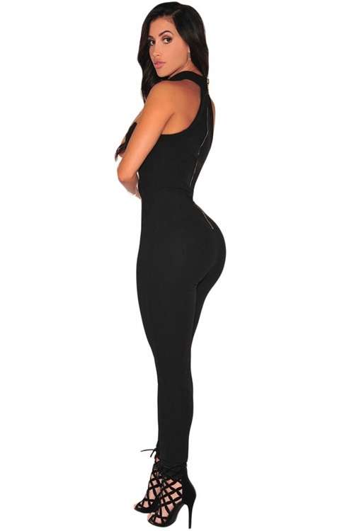 *WILD ROSE* Black Strapless Choker Jumpsuit - S/M/L