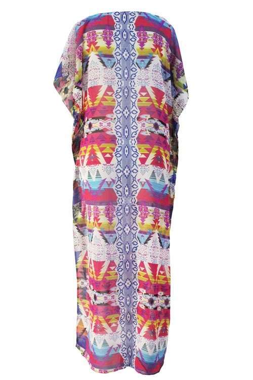 *DIVA RANGE* Multicolour Print Kaftan Maxi Dress