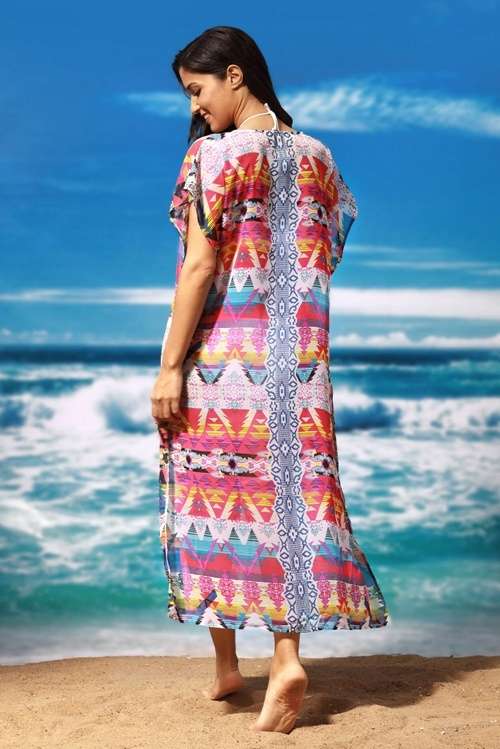 *DIVA RANGE* Multicolour Print Kaftan Maxi Dress
