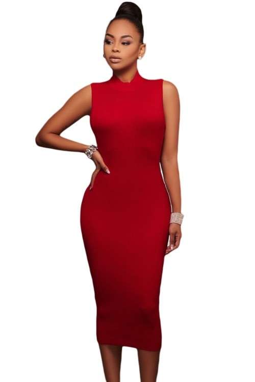 *DIVA RANGE* Red Cut out Straps Back Midi Dress