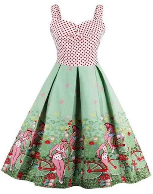 *WILD ROSE* Polka Dot Vintage Rockabilly Polka Dot 1950's Vintage Dress - S/M/L/XL/XXL/3XL/4XL