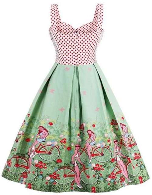 *WILD ROSE* Polka Dot Vintage Rockabilly Polka Dot 1950's Vintage Dress - S/M/L/XL/XXL/3XL/4XL