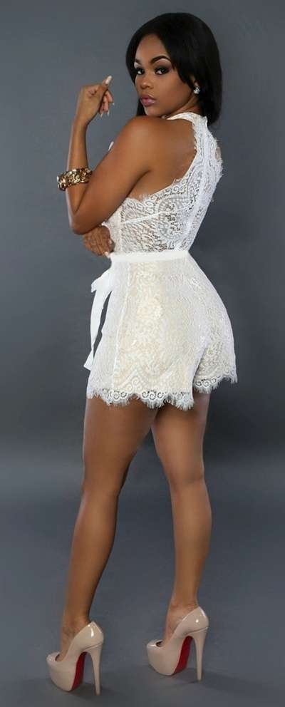 *WILD ROSE* White Lace Playsuit - S/M/L/XL