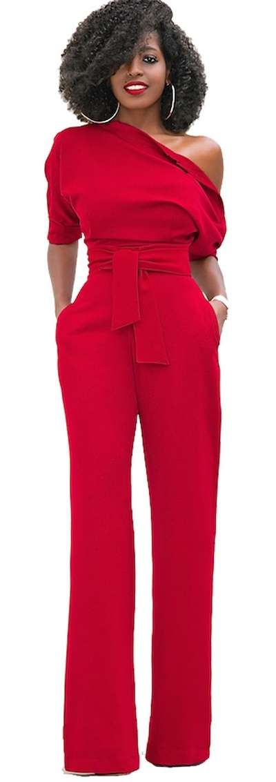*LOCAL STOCK* Clearance! Red One Shoulder Formal Jumpsuit - SMALL