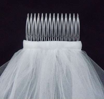 *WILD ROSE* *LOCAL STOCK* White Ribbon Edge Two-Layer Tulle Wedding Bridal Veil