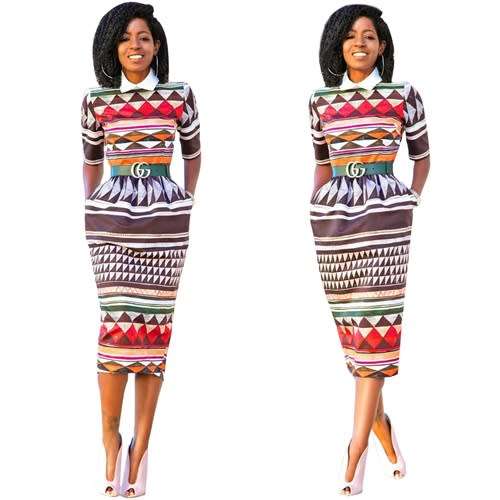 *WILD ROSE* Knee-Length African Formal Dress - S/M/L/XL