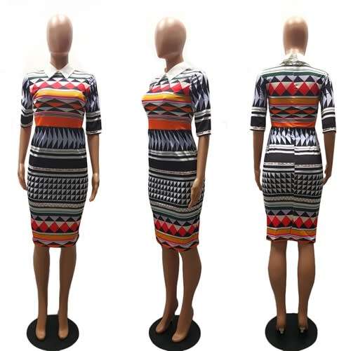 *WILD ROSE* Knee-Length African Formal Dress - S/M/L/XL
