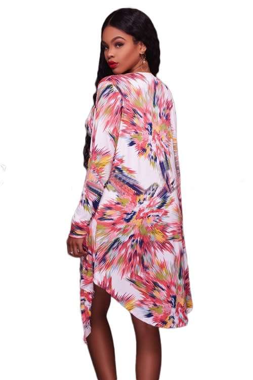 *WILD ROSE* Abstract Print Teddy Swimsuit with Long Cover Up - S/M/L/XL