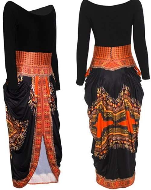 *LOCAL STOCK* Clearance! Long Sleeve Tribal Print Dress - LARGE