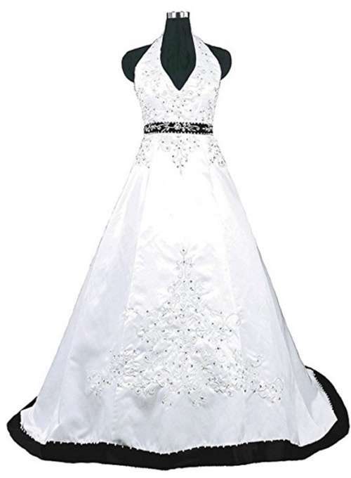*BIG CLEARANCE!* *LOCAL STOCK* AFFORDABLE WEDDING DRESS - BLACK & WHITE - Size 16