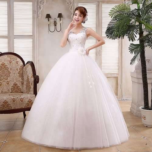 *WILD ROSE* *OFF WHITE* Lace & Flower Detail Wedding Gown Dress - Set Sizes - FREE SHIPPING!