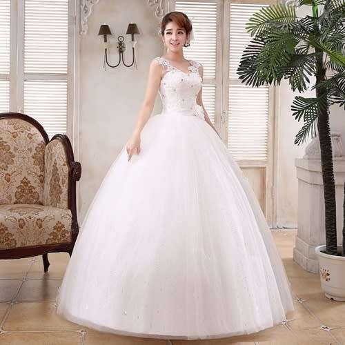 *WILD ROSE* *OFF WHITE* Lace & Flower Detail Wedding Gown Dress - Set Sizes - FREE SHIPPING!