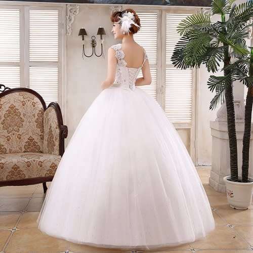 *WILD ROSE* *OFF WHITE* Lace & Flower Detail Wedding Gown Dress - Set Sizes - FREE SHIPPING!