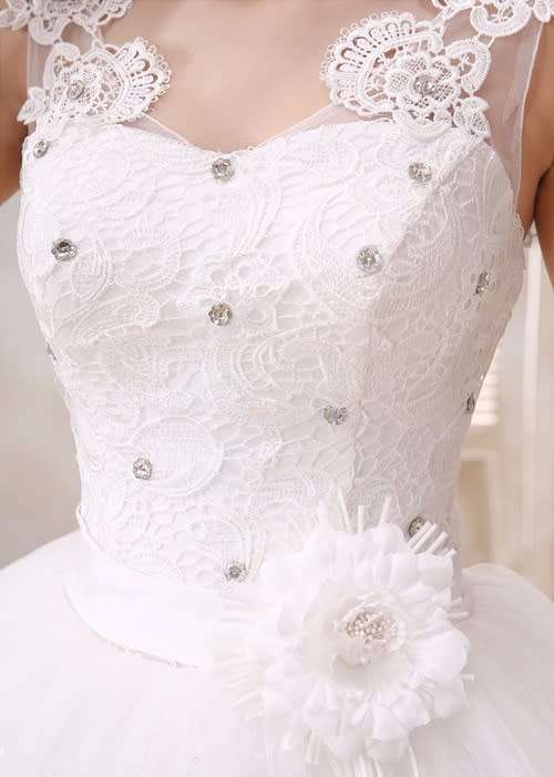 *WILD ROSE* *OFF WHITE* Lace & Flower Detail Wedding Gown Dress - Set Sizes - FREE SHIPPING!