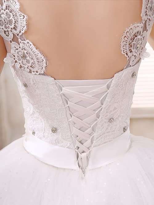 *WILD ROSE* *OFF WHITE* Lace & Flower Detail Wedding Gown Dress - Set Sizes - FREE SHIPPING!