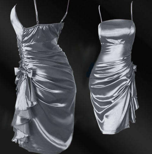 NEW Party Cocktail Dress 10  (34) M  Silver / Grey - FREE SHIPPING!