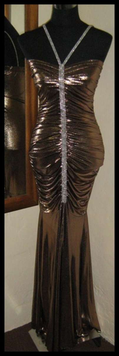 **IN STOCK** SALE! NEW Party Evening Dress 34 M Copper/Gold - FREE SHIPPING!!