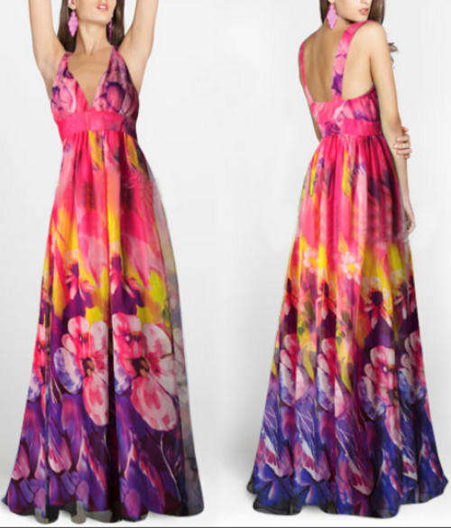 **IN STOCK** PINKS FLORAL Cruise /Formal/ Wedding /Bridesmaid/Party Dress 34/36 M - FREE SHIPPING!