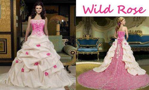 *IN STOCK* SALE Wedding / Ball Gown Dress 40/42 - Hot Pink Detail /Long train - FREE SHIPPING!
