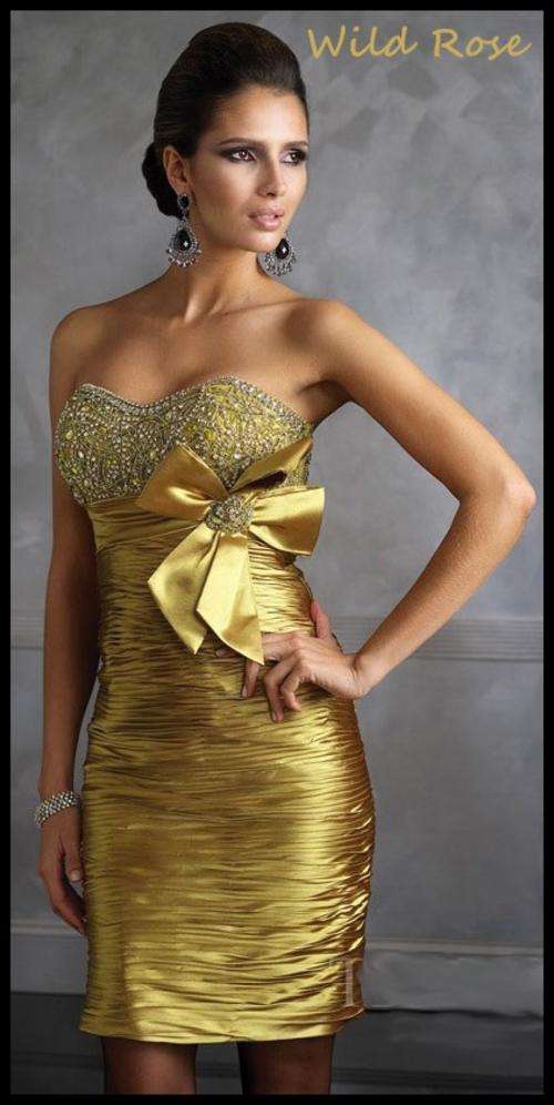 *SEXY!*  GOLD Evening Ball Party Matric Dance Formal Gown Cruise Dress - FREE SHIPPING!!