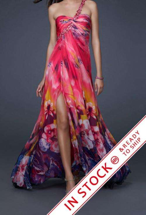 NEW STYLE! *IN STOCK* PINK FLOWERS Evening Ball Party Matric Dance Formal Gown Dress - FREE SHIP!!