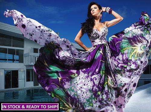 IN STOCK! *STUNNING PURPLE Evening Ball Party Matric Dance Formal Gown Cruise Dress - FREE SHIP!!