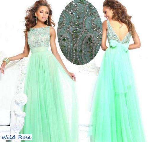 GREEN Evening Ball Party Matric Dance Formal Gown Cruise Dress - FREE SHIP!!