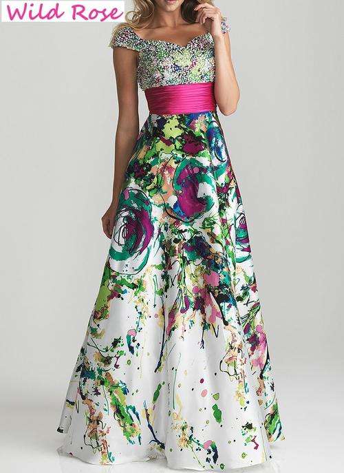 *GORGEOUS FLORAL* Evening Party Matric Dance Formal Gown Dress - FREE SHIPPING!!