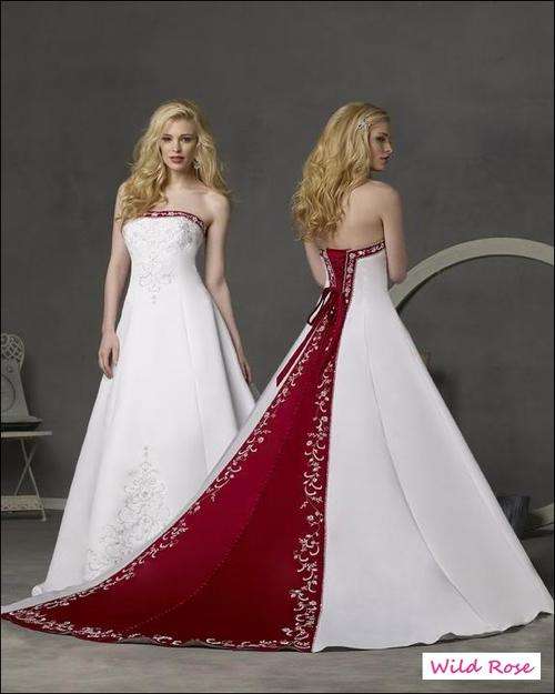 QUICK SHIP! BRAND NEW WEDDING DRESS - RED & WHITE - Set Sizes - FREE SHIPPING!