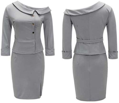*WILD ROSE* Elegant Office two piece Pencil Skirt Set  - M/L/XL/2XL