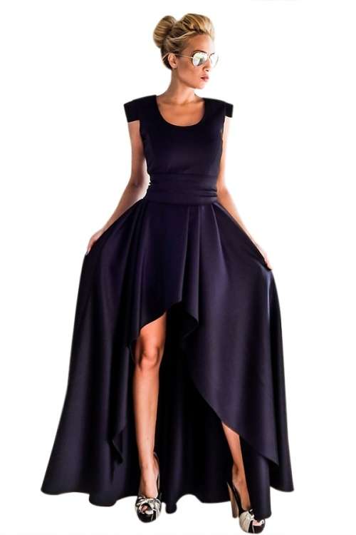 *LOCAL STOCK* Clearance! Navy Sophisticated Party Queen High Low Dress - MEDIUM