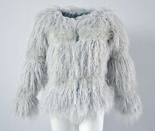 *WILD ROSE* Fashionable Grey Warm Fluffy Faux Fur Coat Jacket - S/M/L/XL/2XL/3XL