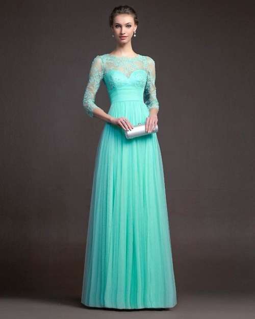 *LOCAL STOCK* Clearance! Elegant Green Long Sleeve Evening Dress - LARGE