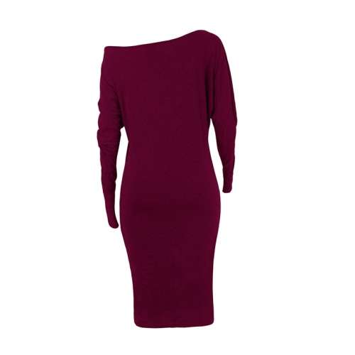 *WILD ROSE* Red Wine Long Sleeve Midi Dress - S/M/L/XL