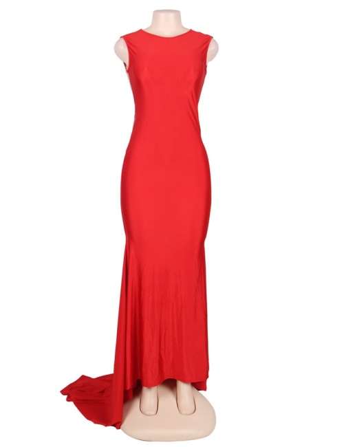 *WILD ROSE* Red Bow Detail Low Back Sleeveless Evening Dress - S/M/L/XL