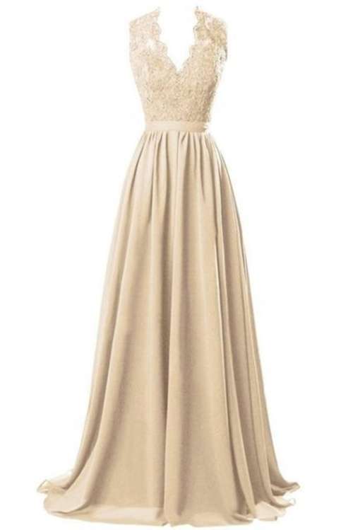 *WILD ROSE* Champagne Chiffon Bridesmaid Evening Dress - Free Shipping!
