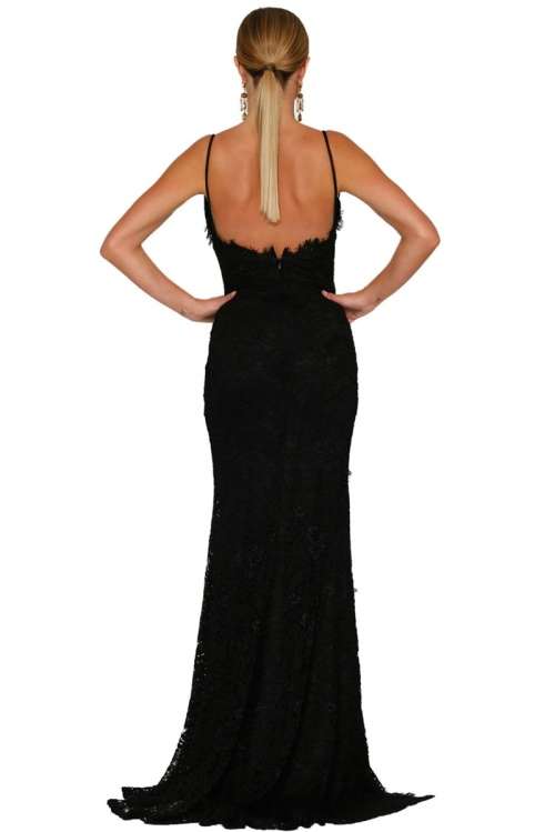 *WILD ROSE* Black Lace Bridal Wedding Party Gown Dress - S/M/L/XL