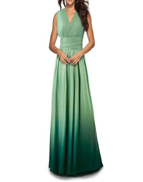 *WILD ROSE* Green Gradient Infinity Multiway Convertible Bridesmaid Wedding Maxi Dress - S/M/L/XL