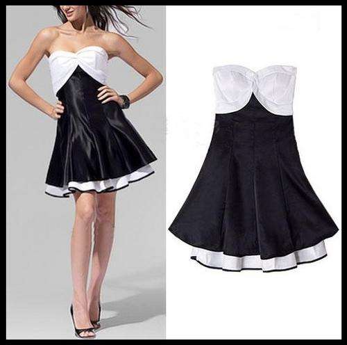 **IN STOCK** NEW Party Cocktail Dress 10 (34)  Black / White - FREE SHIPPING