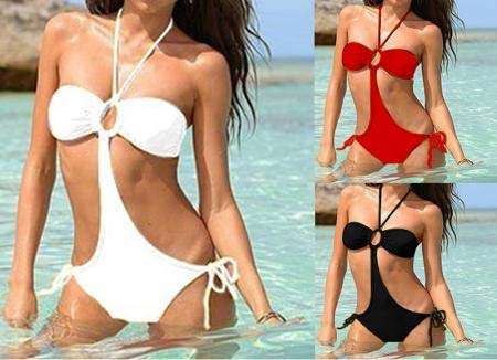 **IN STOCK** NEW *BLACK* MONOKINI SWIMSUIT SWIMWEAR COSTUME- SIZE S/M- FREE SHIPPING!