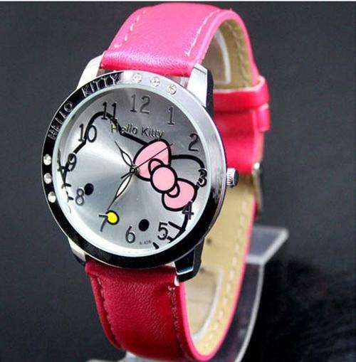HELLO KITTY WATCH - DARK PINK STRAP / CRYSTALS - FREE SHIPPING!